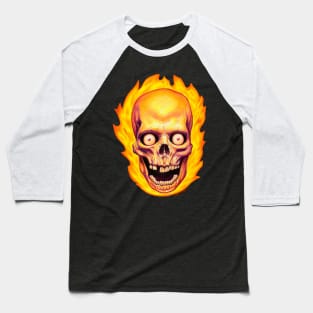 Flaming Skull Baseball T-Shirt